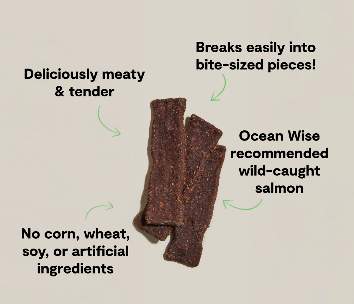 Grain-Free Wild-Caught Salmon Jerky Strips