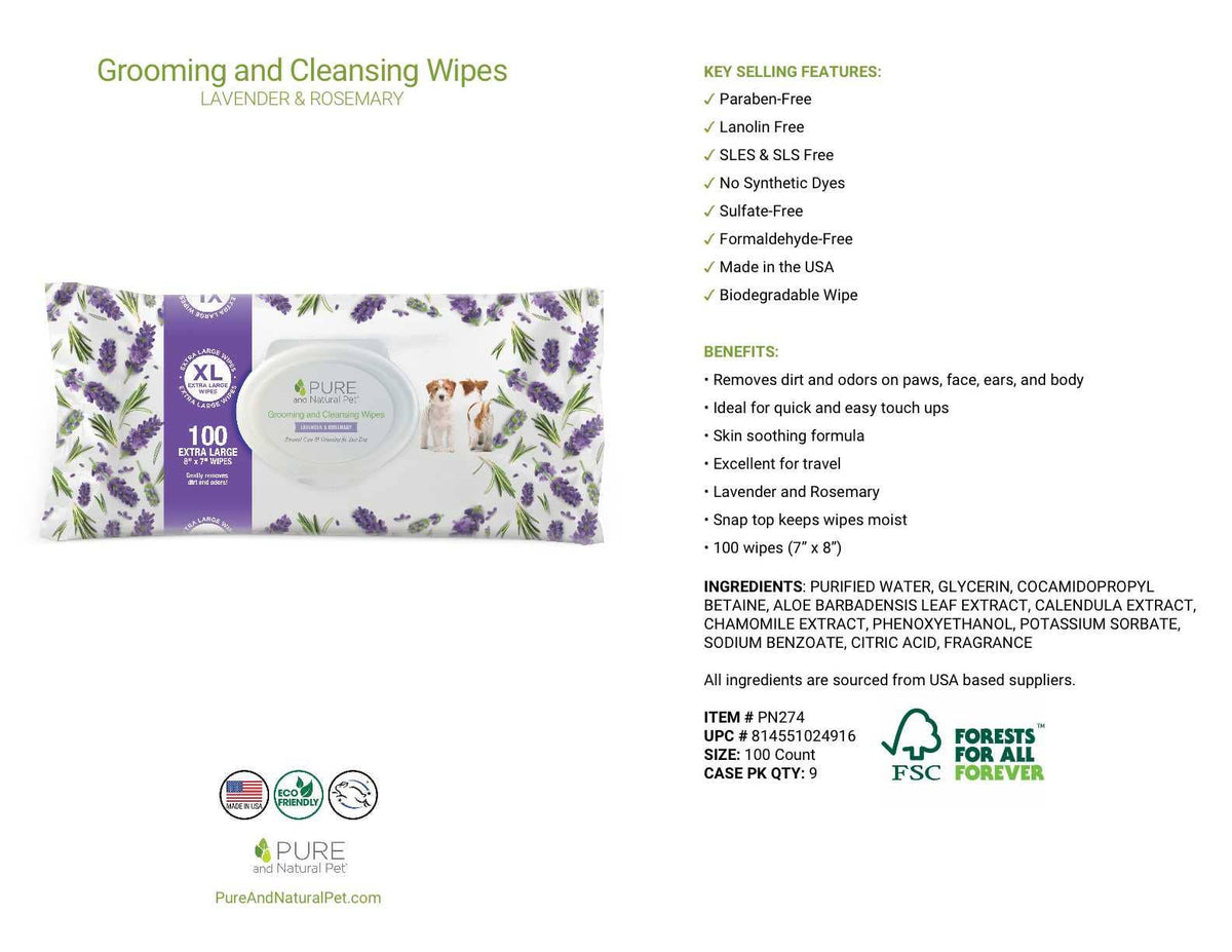 Grooming & Cleansing Wipes for Dogs & Cats - Scented