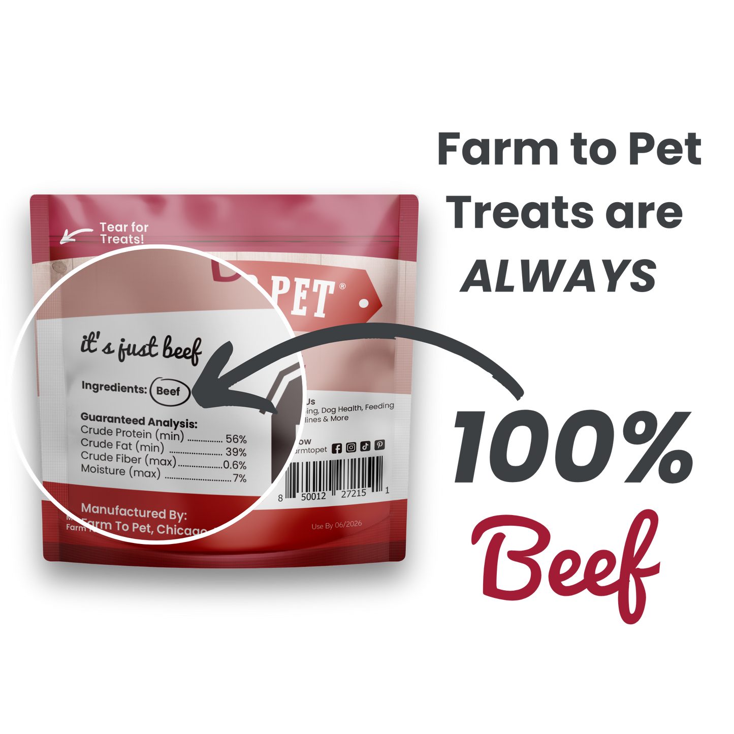 Beef Chips Healthy Dog Snack Pack