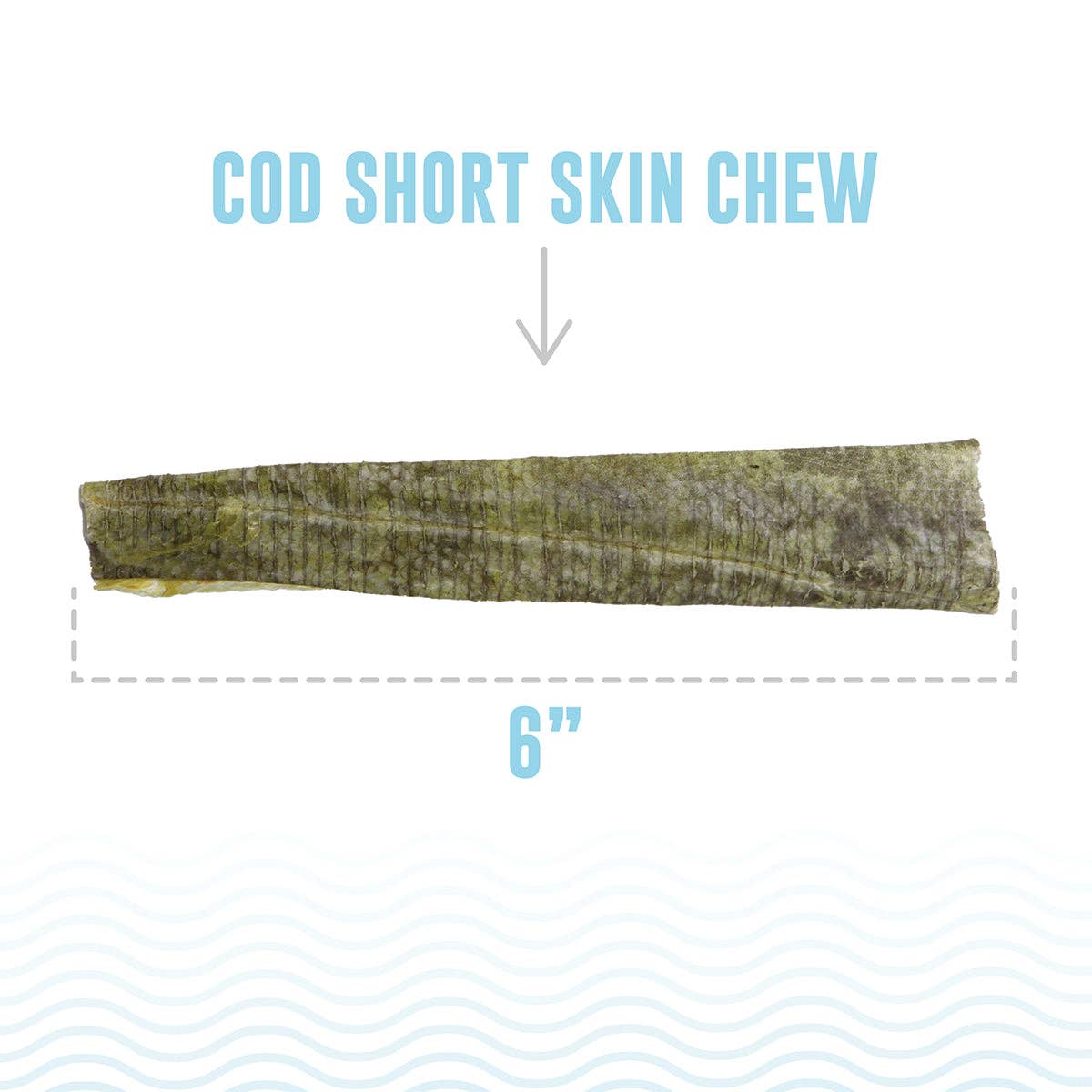 100% Wild-Caught Icelandic Cod Skin Chews for Dogs: Cod Short Skins Dog Chew (3 count)