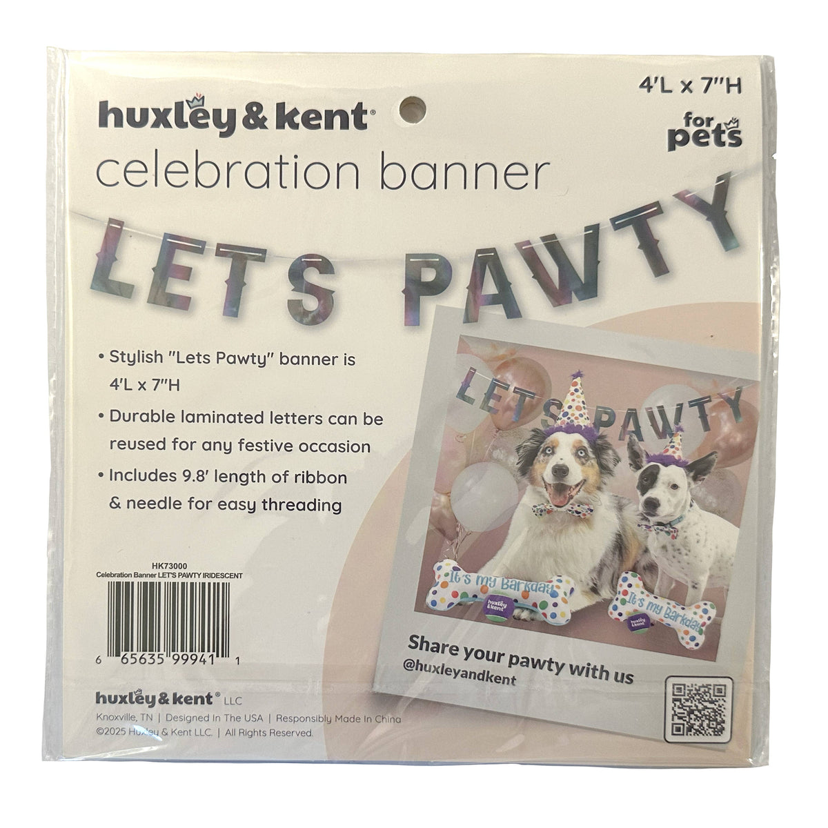 Let's Pawty Iridescent Celebration Banner: One Size