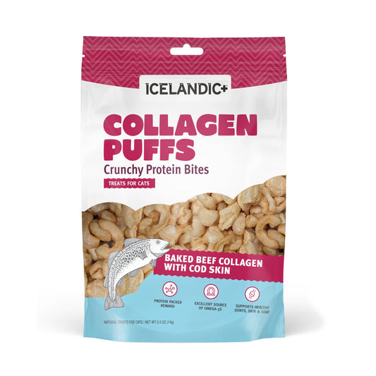 Beef Collagen Puffs with Cod Skin Treats for Cats: 0.5-oz Bag