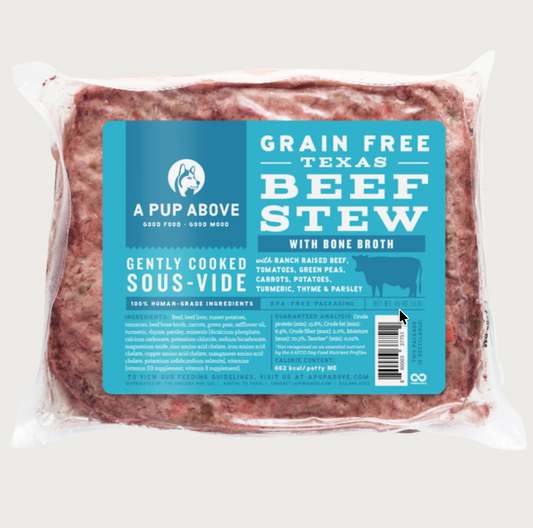 Texas Beef Stew Sous-Vide, Gently Cooked Frozen Dog Food