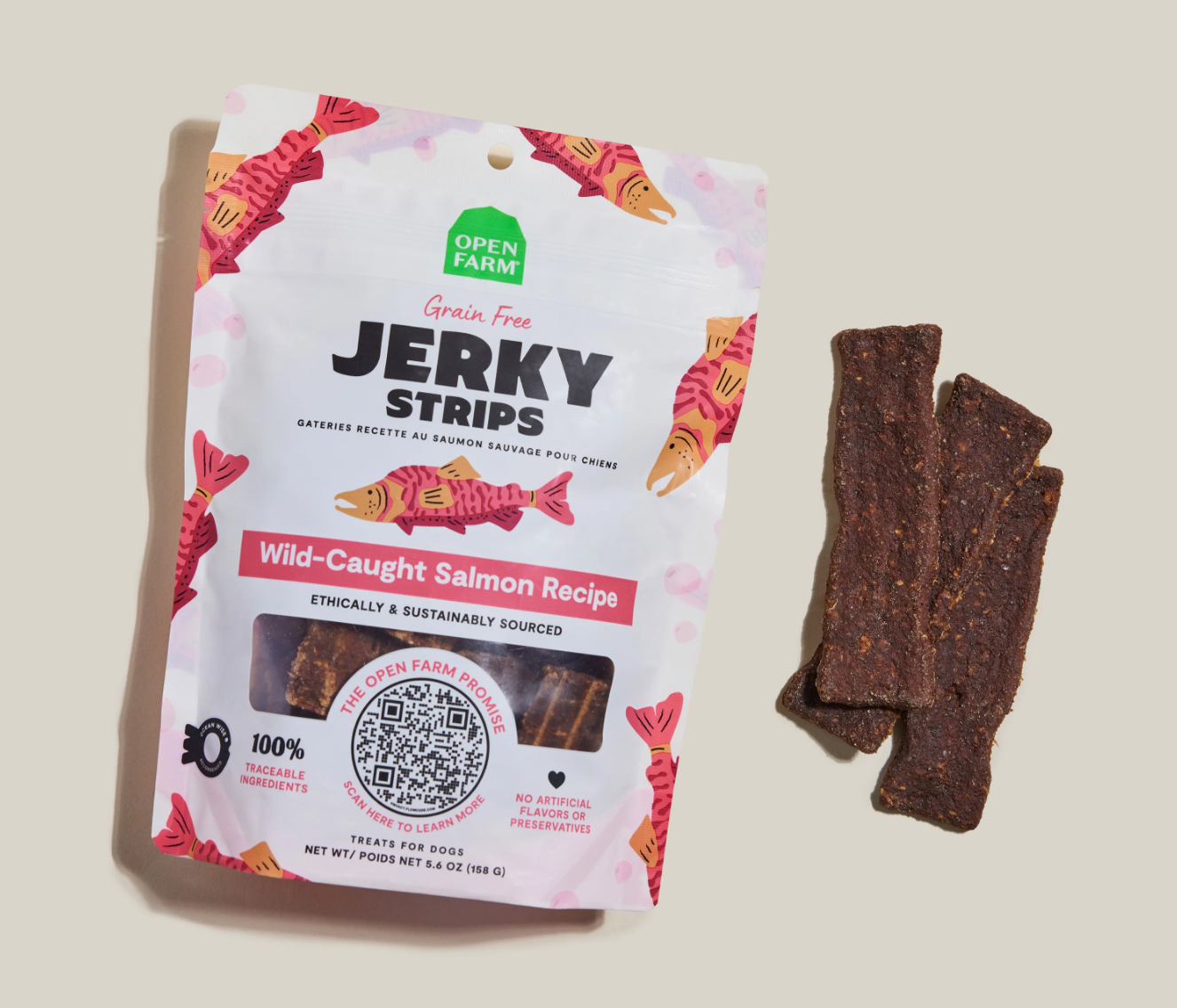 Grain-Free Wild-Caught Salmon Jerky Strips