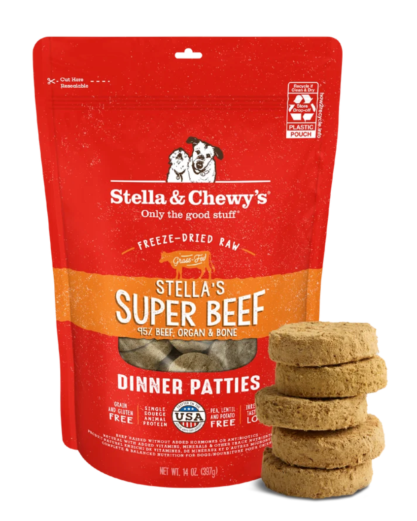 Stella & Chewy's Freeze-Dried Raw Dinner Patties All Life Stages Dry Dog Food - Super Beef