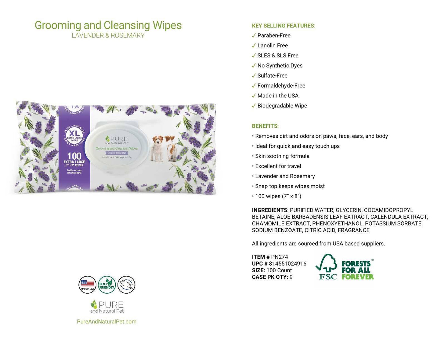 Grooming & Cleansing Wipes for Dogs & Cats - Scented
