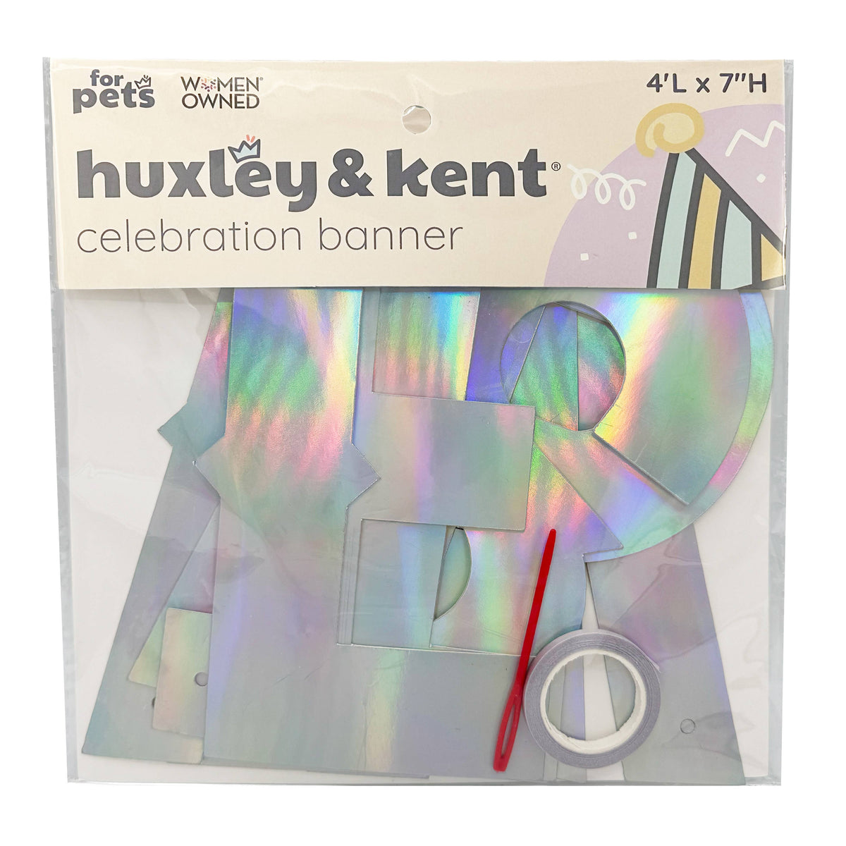Let's Pawty Iridescent Celebration Banner: One Size