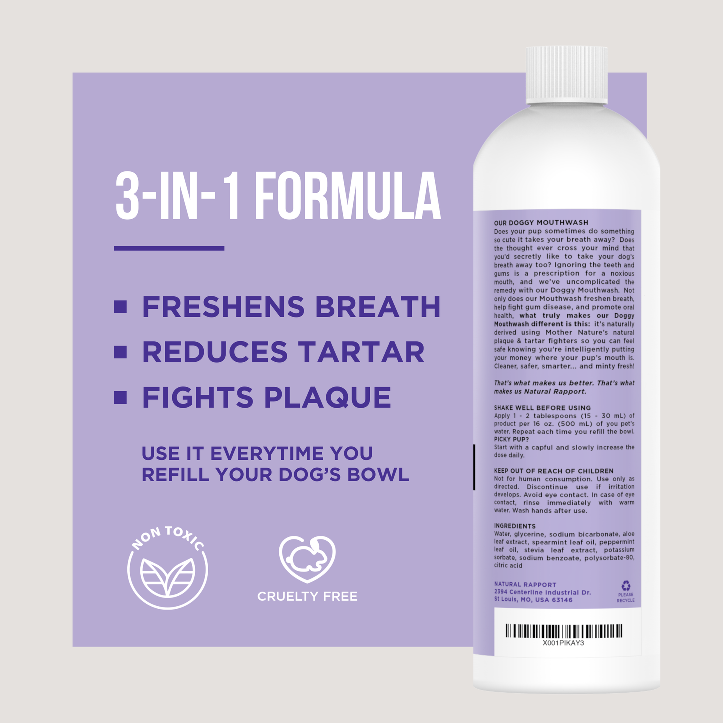 The Only Doggy Mouthwash Dogs Need: 3 ounce